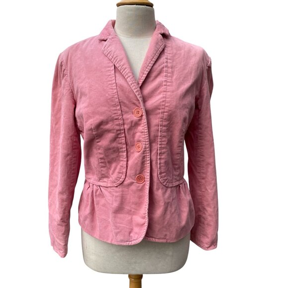 Talbots Corduroy Blazer Jacket Pink Ballet Girly Barbiecore Feminine Coquette -8 - Picture 5 of 14